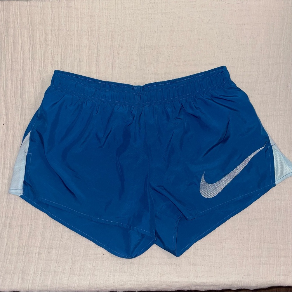 Nike Blue and White Athletic Shorts Lightweight Performance